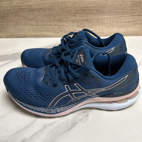 Asics Running Shoes Women's 8 Blue Pink Gel Kayano 28 1012B047 Sneakers Tennis - Picture 4 of 10